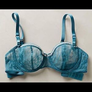 Lou Folia teal lace lingerie w/ rose gold trim  😍